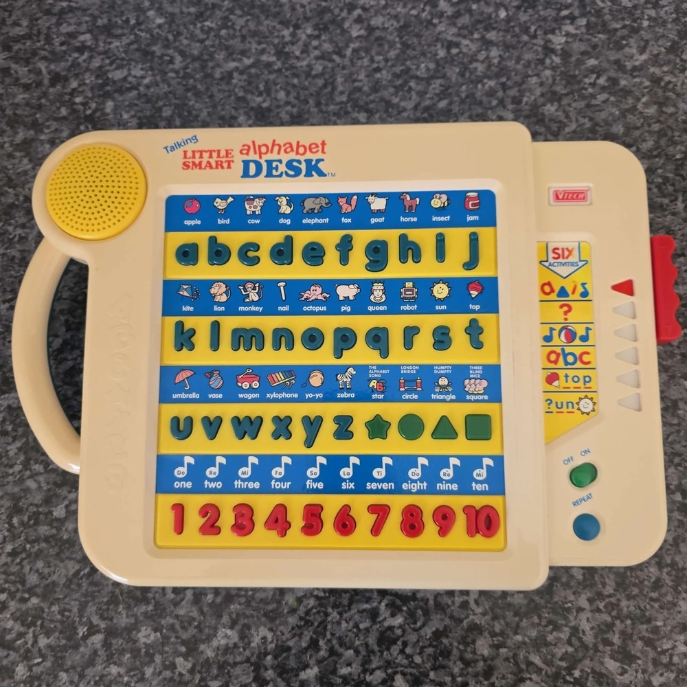 Vintage Vtech Talking Little Smart Alphabet Desk TESTED & WORKS Educational